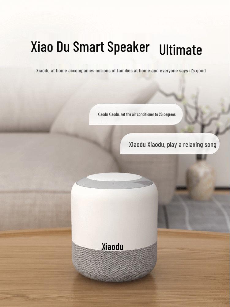 Xiaodu Flagship Smart Speaker with WiFi, Bluetooth, AI Voice Control, and Infrared Home Appliance Control.
