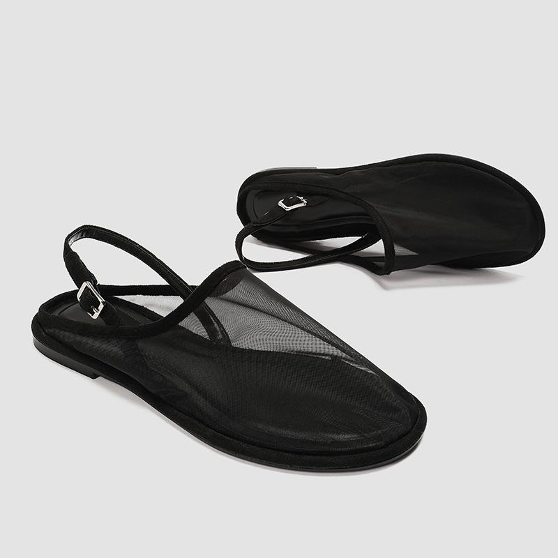 Ins Style Air Mesh Women Ballet Flats Comfortable Soft Sole Slingbacks Walking Dance Loafers Spring Summer Casual Shoes