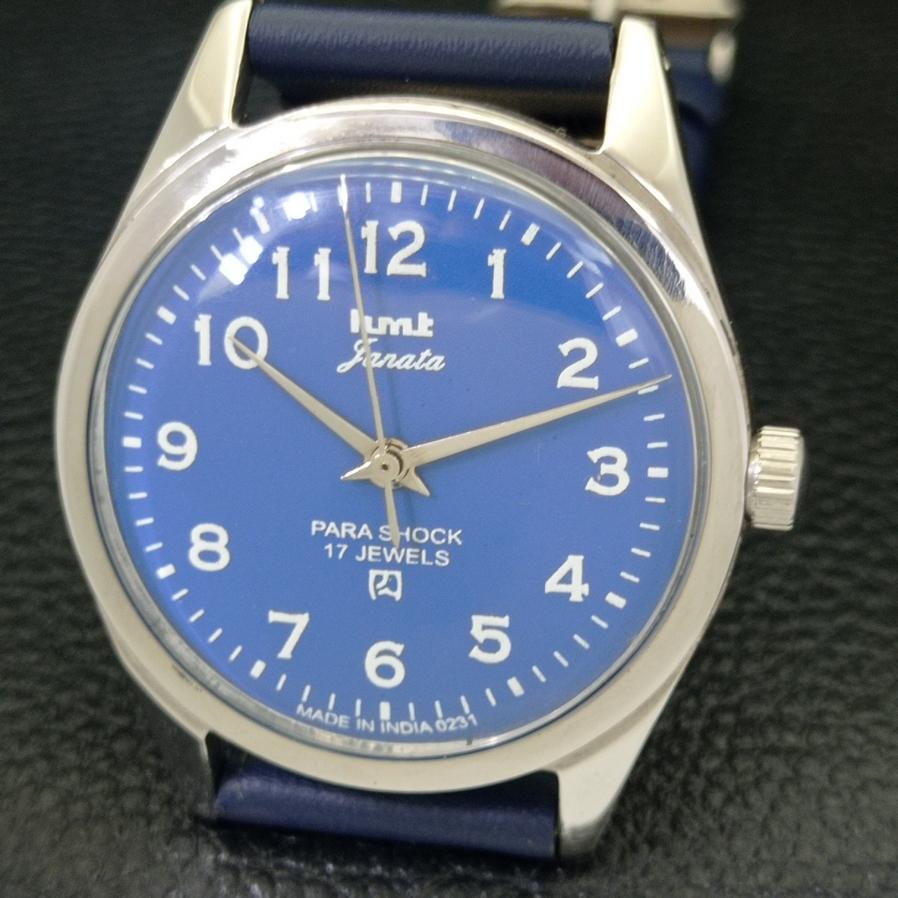 USED HMT JANATA AUTHENTIC INDIAN MENS HAND-WINDING BLUE DIAL WATCH A430060-2 R101-a430060