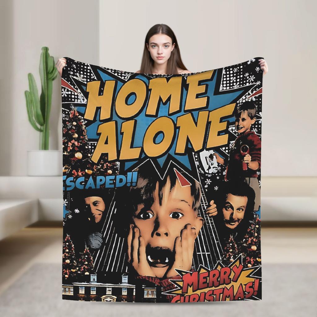 Home Alone Merry Christmas Blanket Quality Warm Soft Throw Blanket Autumn Travel Couch Chair Sofa Bed Funny Bedspread