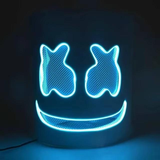 Светодиодная маска и перчатки DJ Marshmello Головной шлем Светящаяся Косплей Головной убор для мужчин и женщин Музыкальный фестиваль Реквизит для Хэллоуина