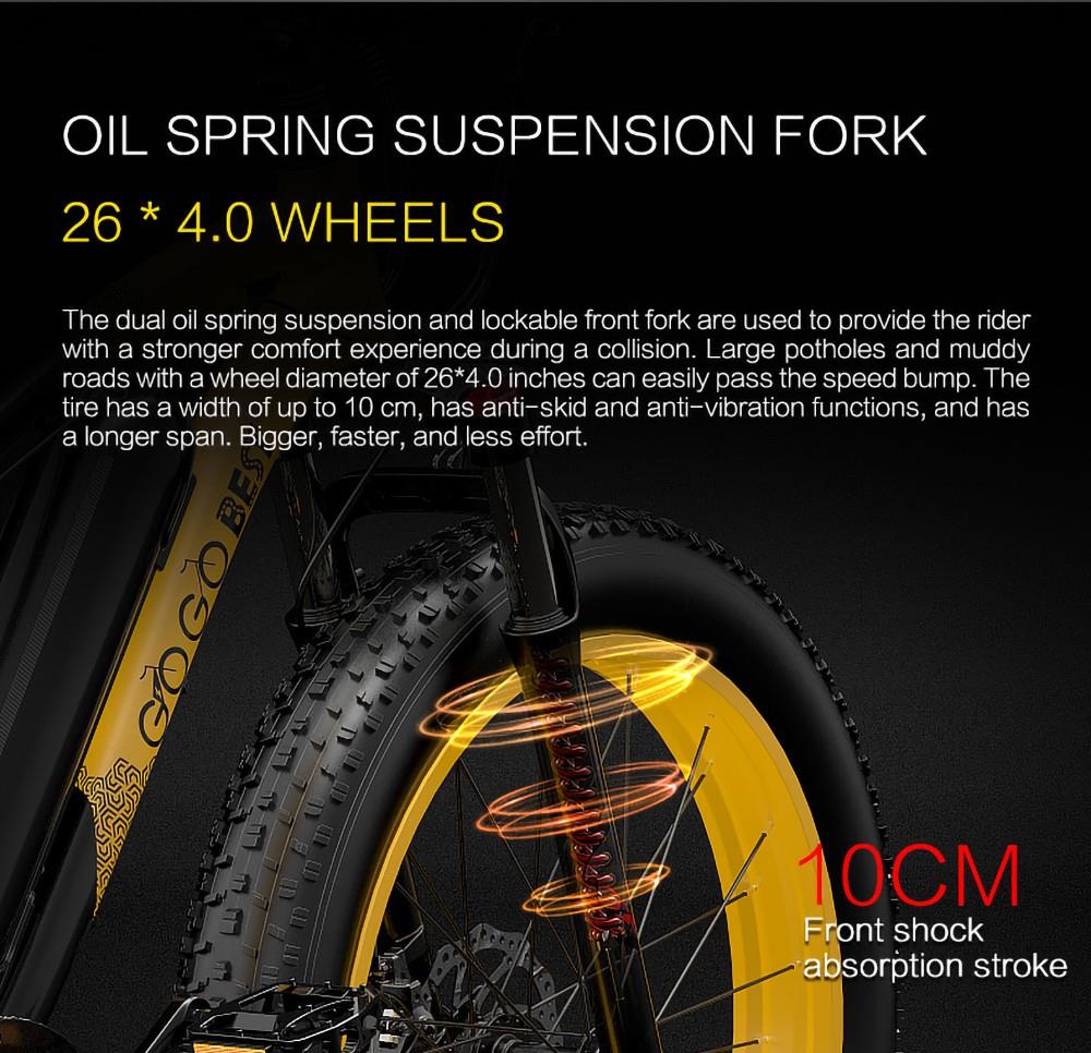 Электровелосипед GOGOBEST GF600, аккумулятор 48 В, 13 Ач, двигатель 1000 Вт, толстые шины 26x4,0 дюйма, рама из алюминиевого сплава, Shimano, 7 скоростей