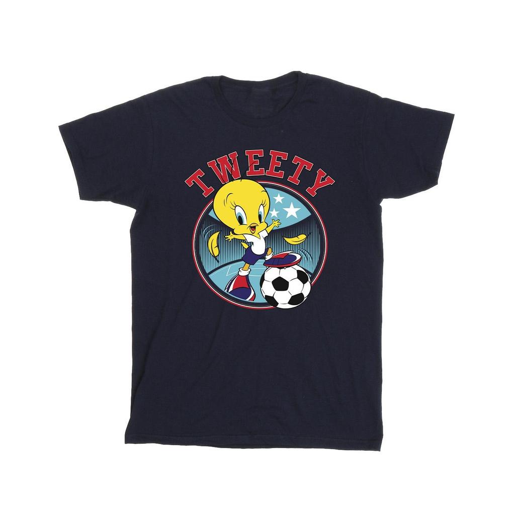 Looney Tunes Mens Tweety Football Circle T-Shirt