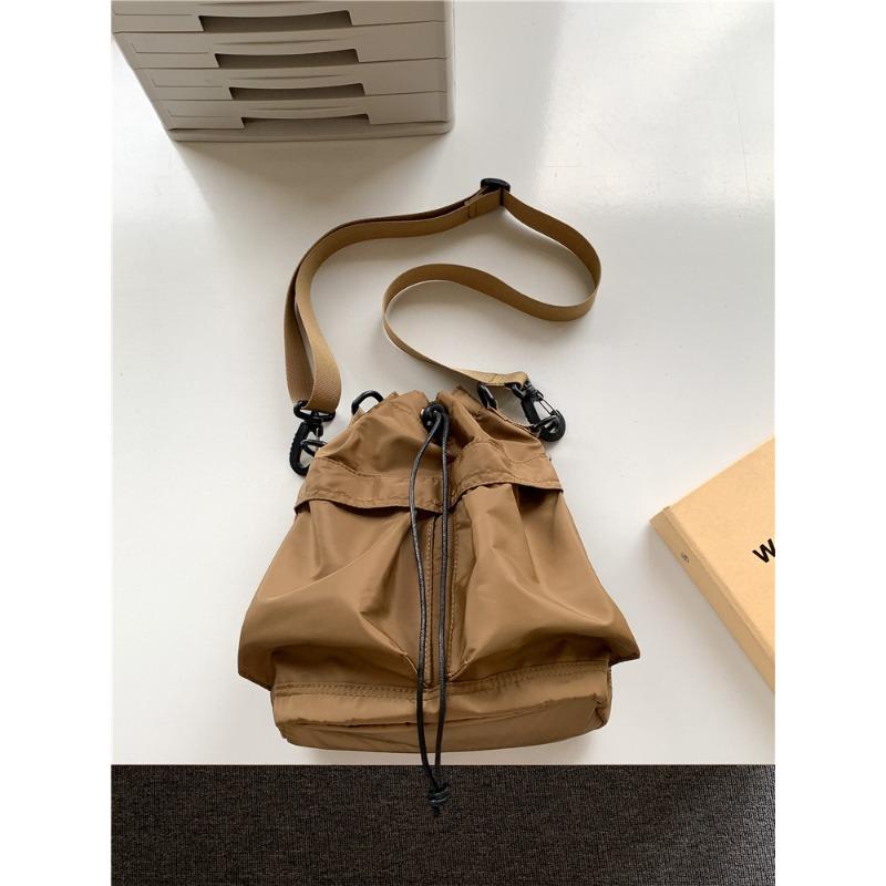 Сумка Женская Сумка на шнурке Складная На плечо Кроссбоди Большая вместимость Повседневная Универсальная Легкая Портативная Нейлоновая Сумка-ведро Женская