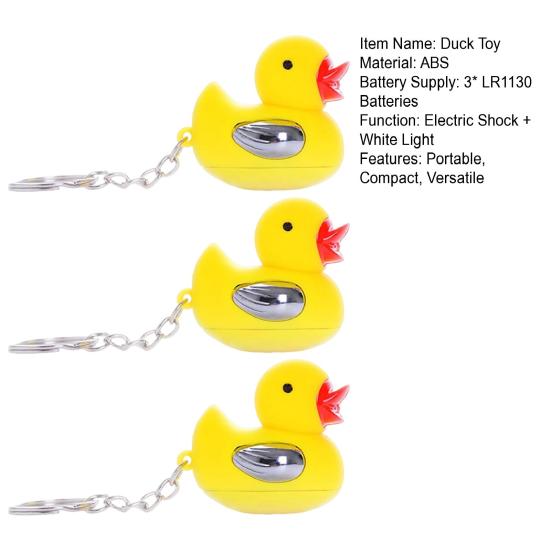 Брелок-утка со светодиодной подсветкой для розыгрышей, забавный гаджет, новинка, электрический брелок, портативная игрушка-шутка, отличный подарок для друзей и коллег
