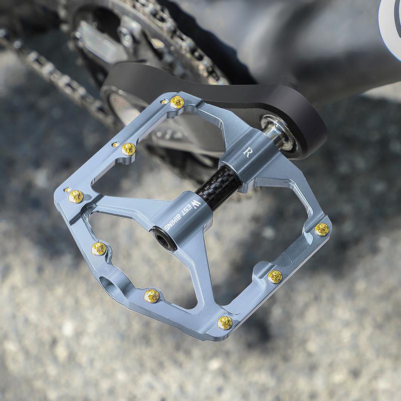 WEST BIKING Bicycle Pedal Three Bearing MTB Road Bicycle Pedal Aluminum oy Anti Slip Universal Bicycle Accessories