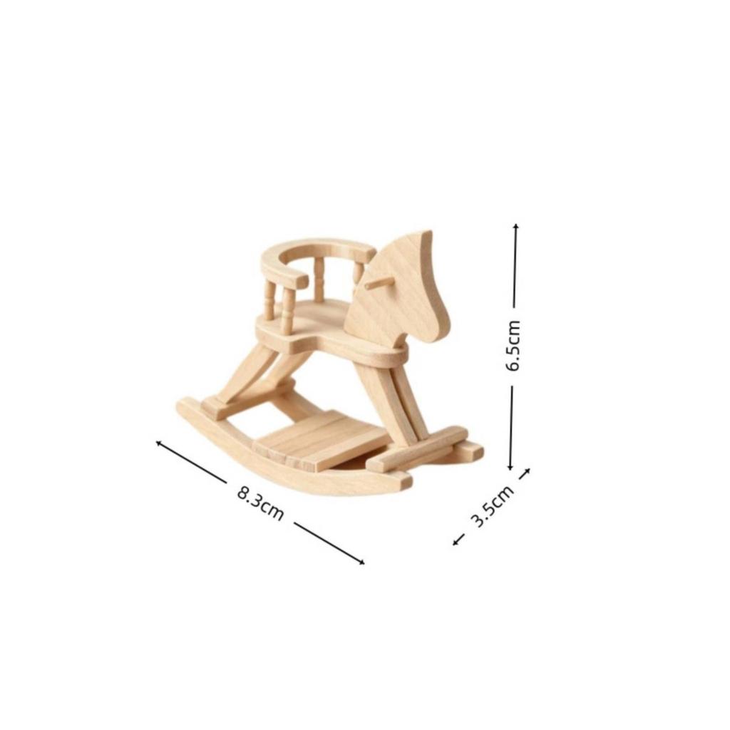 Miniature Rocking Horse Collectible Toy Cute for Hobbyists