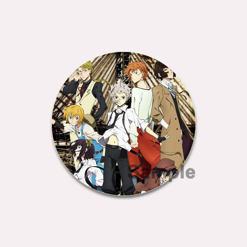 32/44/58 мм Булавка Bungo Stray Dogs Круглая мультяшная брошь ручной работы для рюкзака, одежды, аксессуаров, аниме-коллекции, значков, украшений