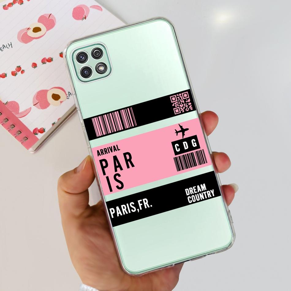 Стильный чехол для телефона Samsung Galaxy A22 5G A22S A22 4G Прозрачный ТПУ Мягкий силиконовый задний чехол для Samsung A22 A225F A226B