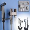 4PCS Wall Mounted Toilet Bidet Sprayer Set with Hose Handheld Stainless Steel Cleaning Faucet Bidet Wash Shower Set