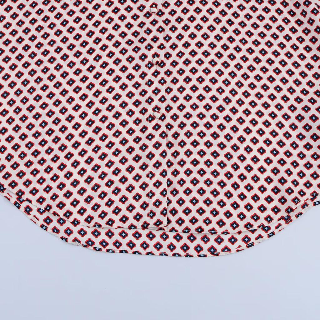 Весна 2025 Женский комплект с принтованной рубашкой и брюками прямого кроя 11305