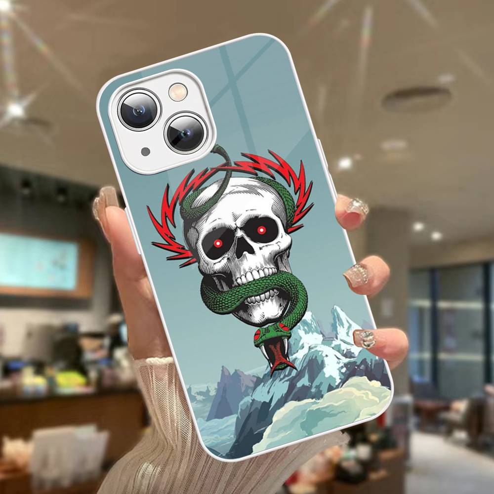 Skateboard Brand P-Powell P-Peralta Tempered Glass For Iphone 14 13 12 11 Pro Mini XS MAX 14Plus X XS XR Cover