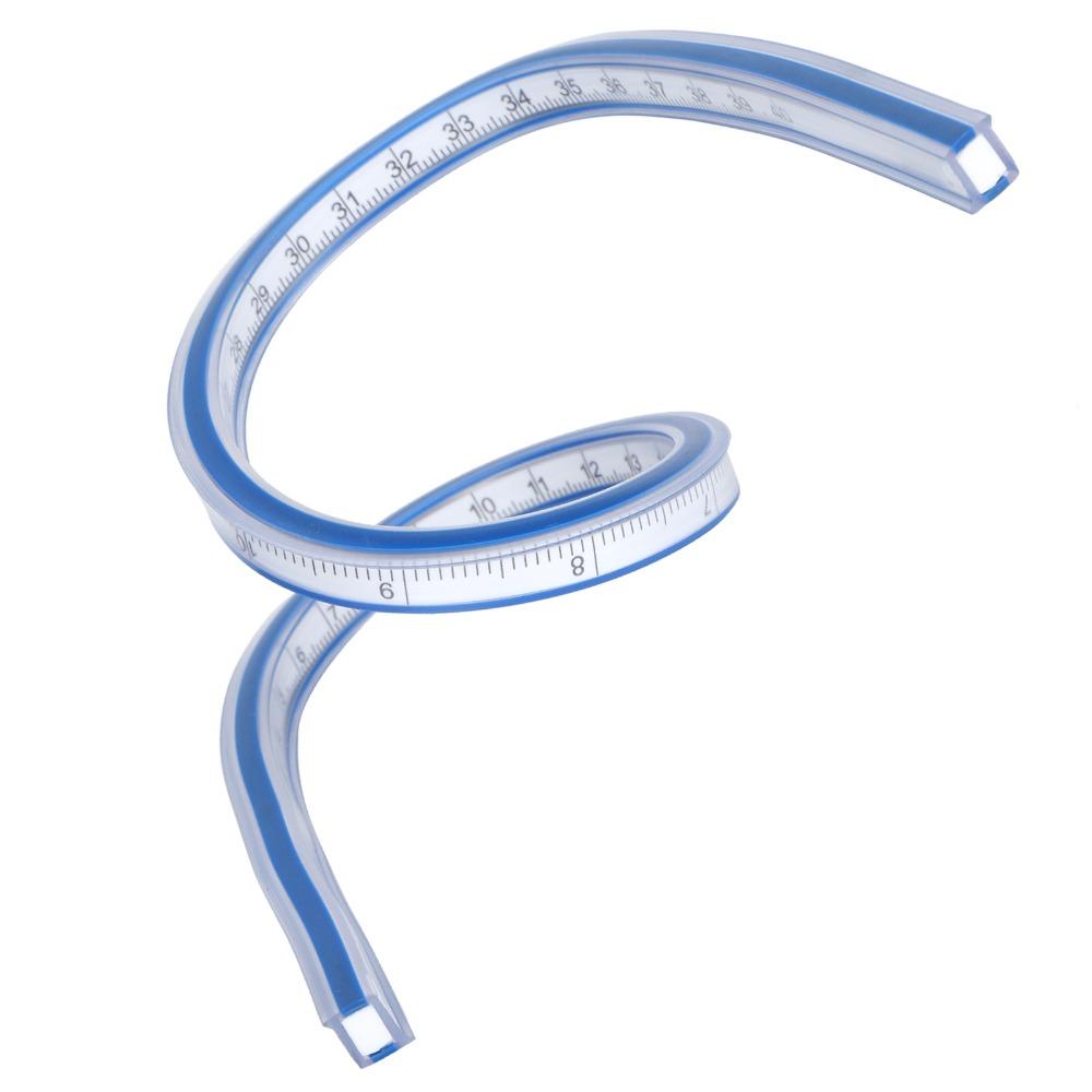 Double Side Plastic Metric Ruler Bendable Soft Measuring Tool Durable Flexible Curve Ruler Drawing