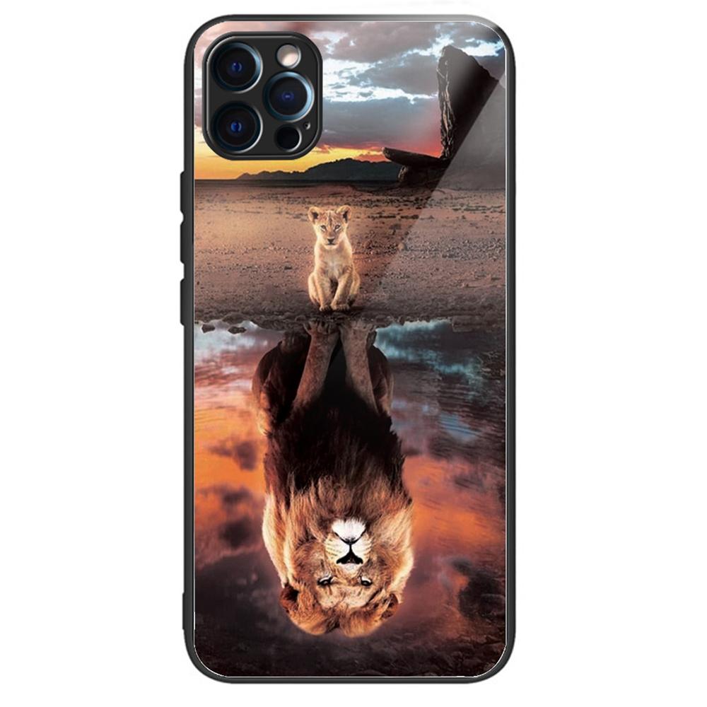 Чехол для телефона с печатью рисунка для iPhone 15 Pro, задняя панель из закаленного стекла + кромка из ТПУ