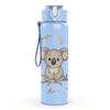 1PC Two Grey Koala Eucalyptus Leaf 750ml Color Plastic Sports Water Bottle Leakproof Flip Straw Lid Suitable for Sports Office Home Use