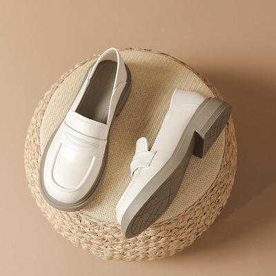 Натуральная кожа плоская для женской обуви Huizhou виноградная мать, те же маленькие кожаные туфли с толстой подошвой и универсальные осенне-зимние новые туфли f