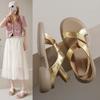 Модные сандалии на платформе женские лето 2024 легкие женские сандалии-клинья с перекрестными ремешками на среднем каблуке сандалии женские нескользящие платформа гладиаторы