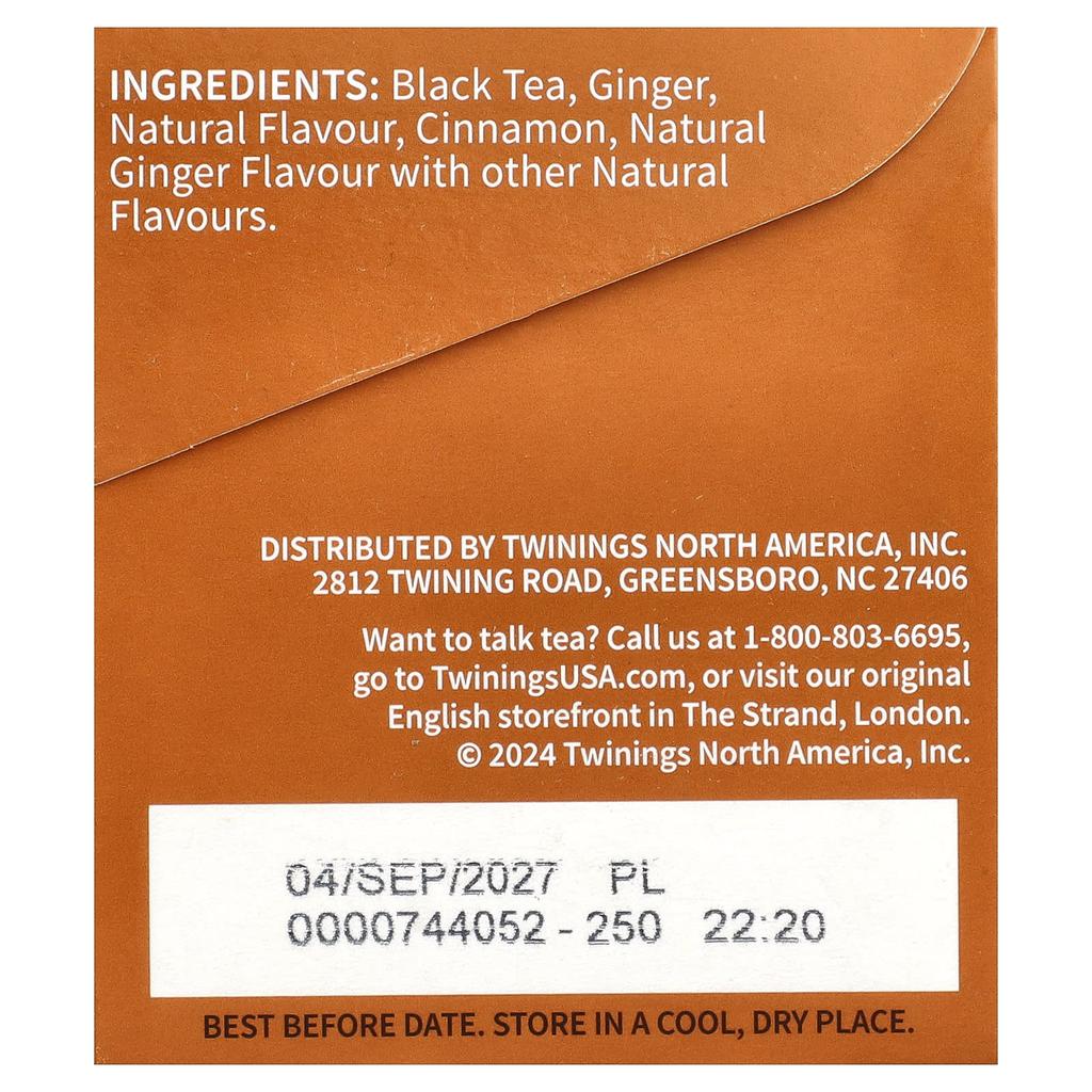 Twinings, Flavored Black Tea, Gingerbred Joy®, 20 Tea Bags, 40g (1.41oz)