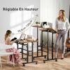 Sit Stand Desk Height Adjustable Desk 70 X 60 Cm With Wheels Tilted Desktop Metal Frame Brown
