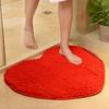 Heart-Shaped Red Wedding Entrance Mat - Absorbent & Non-Slip Bathroom Rug