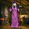 Voice-controlled Witch Hanging Ghost for Halloween Haunted Houses, Secret Rooms, and More! The Spooky Decoration Lights Up and Emits Eerie Sounds.