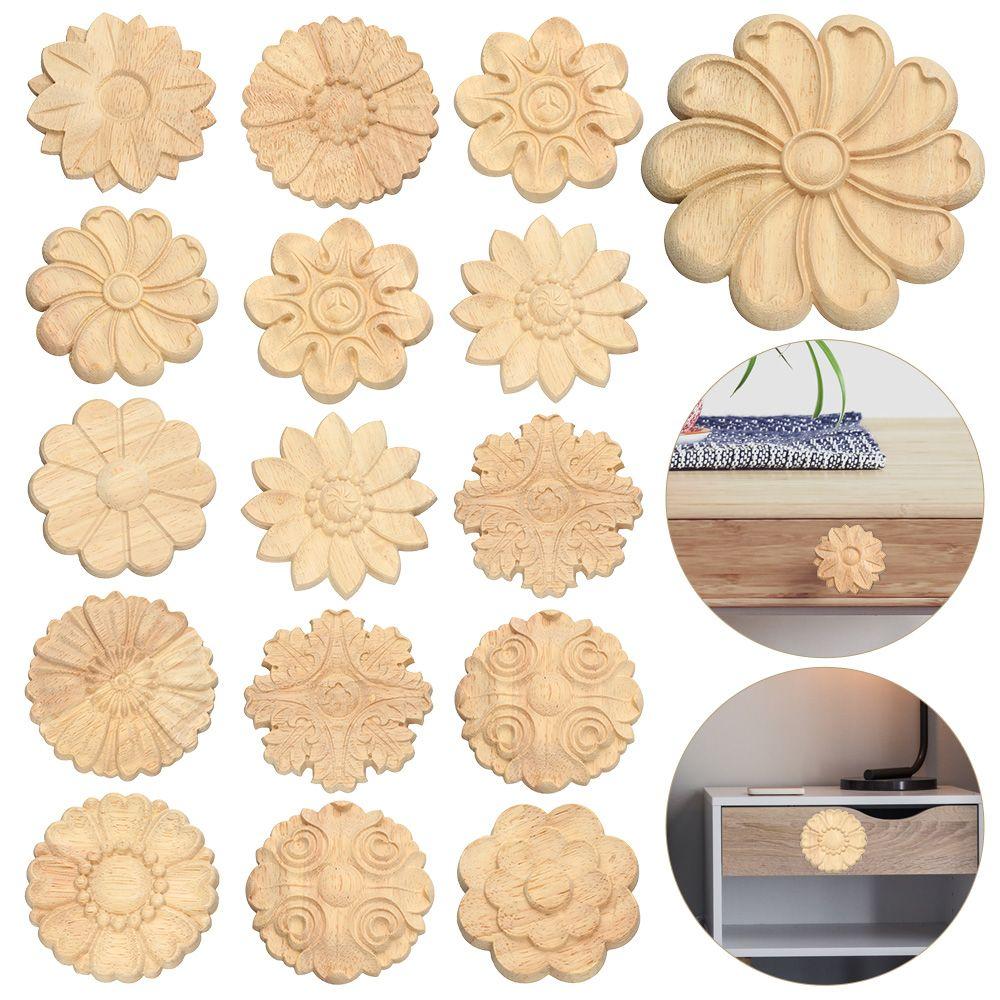 Украшение двери деревянные фигурки ремесла резьба по дереву декоративная деревянная резная угловая аппликация рамка