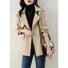 Khaki Trench Coat Women's Autumn New Small High-end Waist and Thin Coat