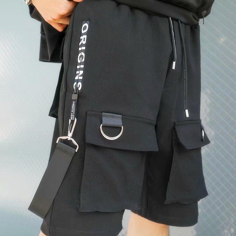 Мужские летние свободные дышащие 5-точечные шорты в стиле хип-хоп, повседневные шорты для уличных танцев