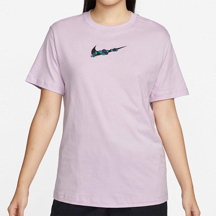 Nike Drop Shoulder Sleeve T Shirt Women's Pink Purple DN5887-530