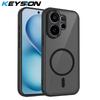 KEYSION Магнитный чехол для телефона для VIVO V60 Мягкий силикон+ПК Матовый Полупрозрачный Прозрачный Противоударная Задняя Крышка для VIVO V60 5G