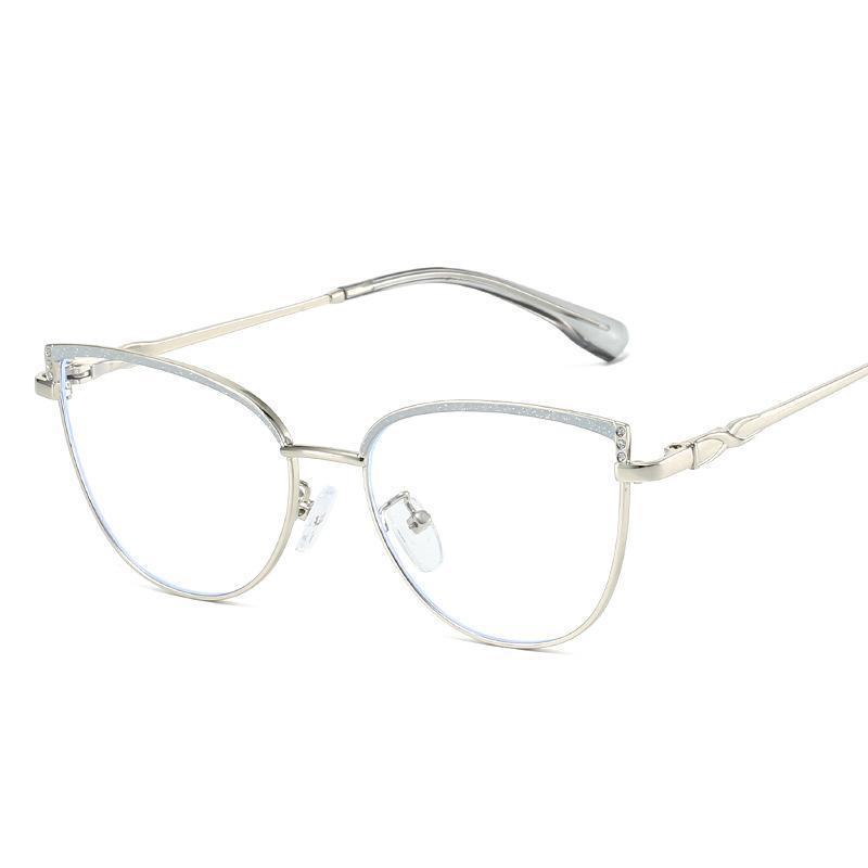 Оправа для очков формы «кошачий глаз» женская в корейском стиле с украшением из страз, женские очки, модные стильные декоративные очки