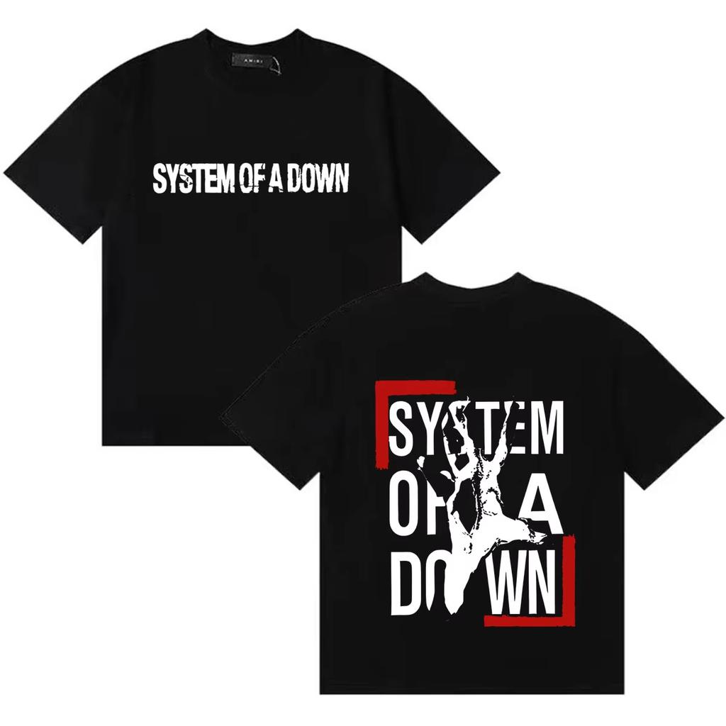 Унисекс хлопковая футболка с круглым вырезом, повседневная, System of A Down, Харадзюку, графический принт, Хип-хоп, летняя одежда, футболка