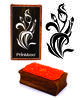 Printtoo Lily Flower Design Rectangular Wooden Rubber Stamp Block