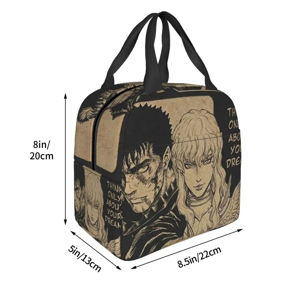 Japan Anime Berserk Insulated Lunch Bag for Women Kids Leakproof Food Boxes Thermal Lunch Box Tote