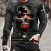 Skull Graphic T-shirt - High-Quality 3D Print Design Long Sleeve Ultra-Casual Style Super Comfy Fabric Perfect for Summer Wear Ideal for Mens Wardrobe