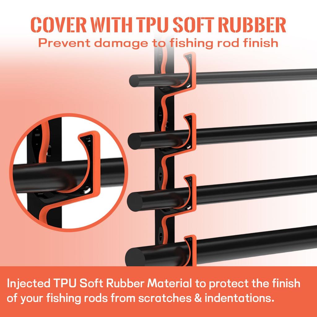 H5 настенная или потолочная стойка для удочек с мягкими защитными накладками, ящик для хранения удочек