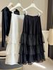 Spring/Summer Lace Patchwork Mesh Puffball Skirt - High Waist A-line Gauze Layered Skirt