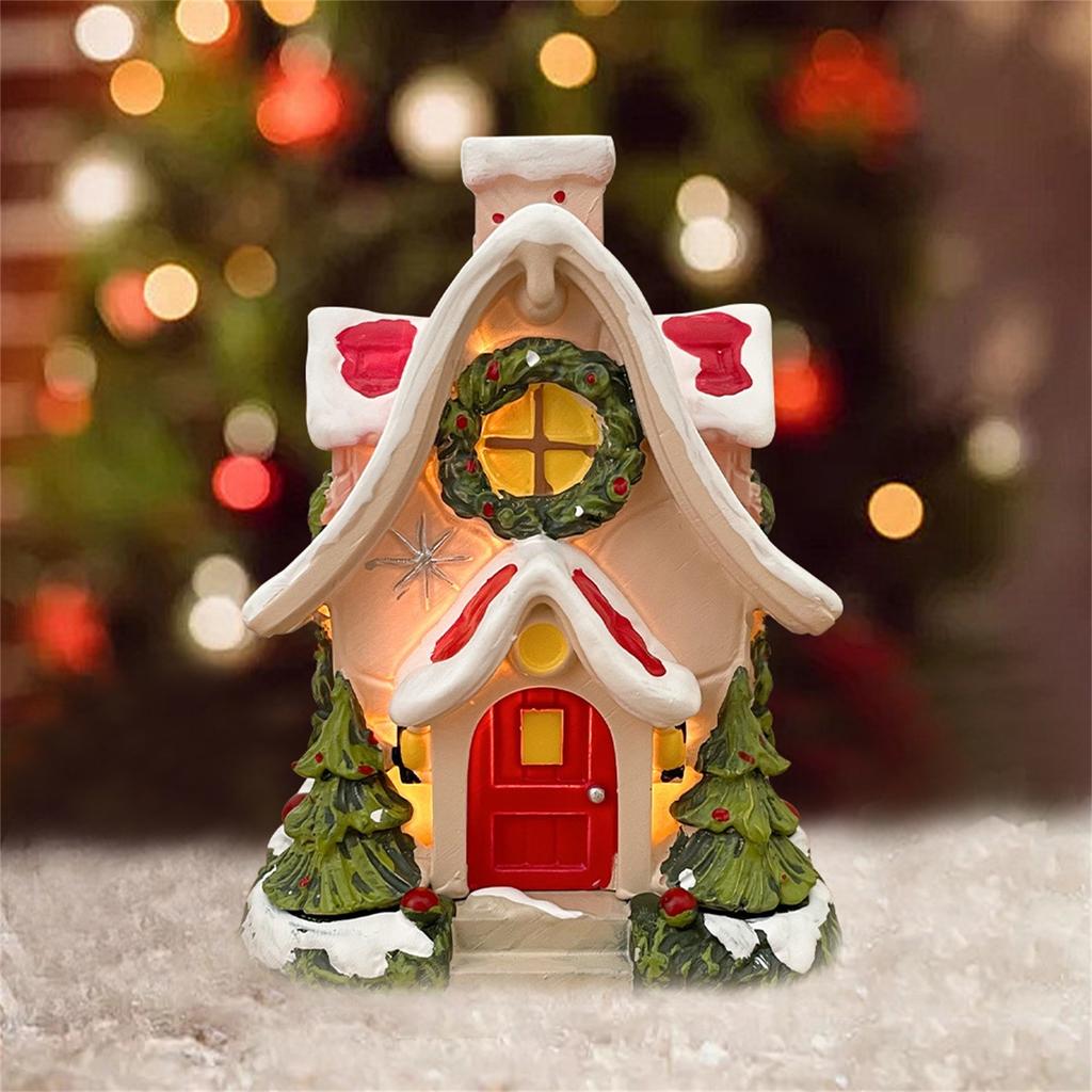 Рождественский Снежный домик Аромалампа Декор Дом Жилая комната Смола Поделки Украшение Легкая роскошь Высокий класс Снежный домик Печь Без света
