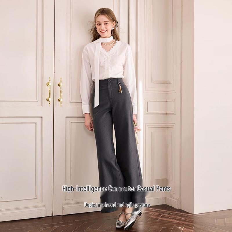 Xiangying Women's Drape Wide-Leg Trousers