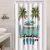 1pc cartoon car Shower Curtain with Metal Grommets, Polyester Bath Curtain Widow Curtain Bathroom Decor & Accessorie