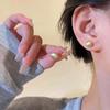 925 Silver Needle Matte Round Stud Earrings for Women Vintage Gold Color Bean Minimalist Elegant Y2K Accessories Fashion Jewelry