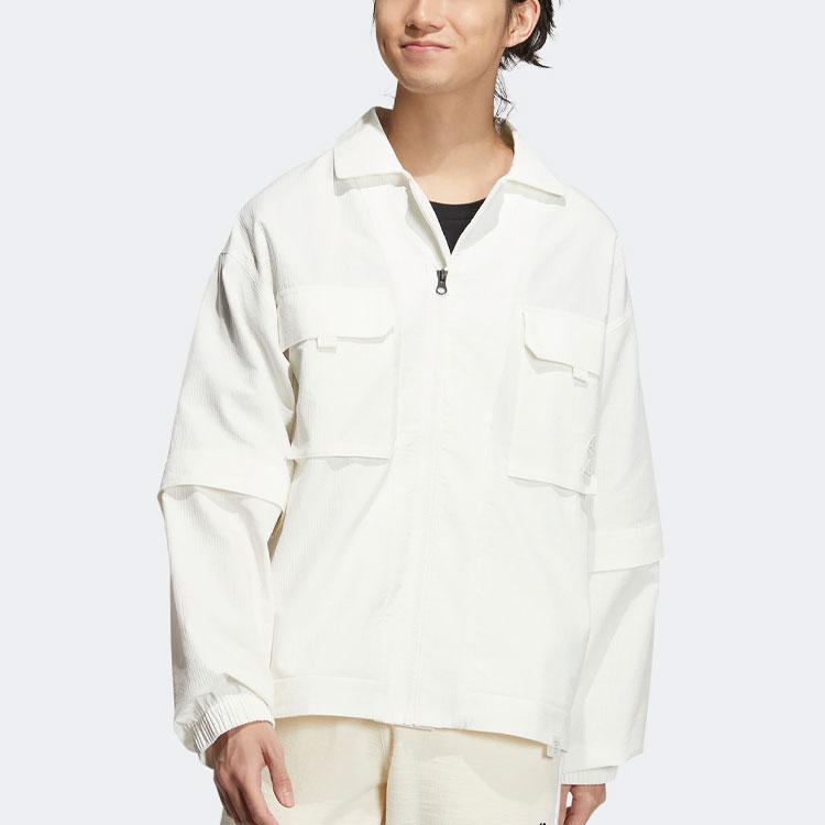 Adidas Тканая куртка со съемными рукавами, повседневная спортивная верхняя одежда унисекс, ярко-белый IA8168