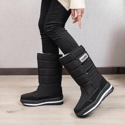 Мужские зимние ботинки на платформе Slip-On, длинные, высокие, для походов на открытом воздухе, толстые, плюшевые, мужские зимние ботинки, удобные, повседневные, теплые, для работы, защиты от холода