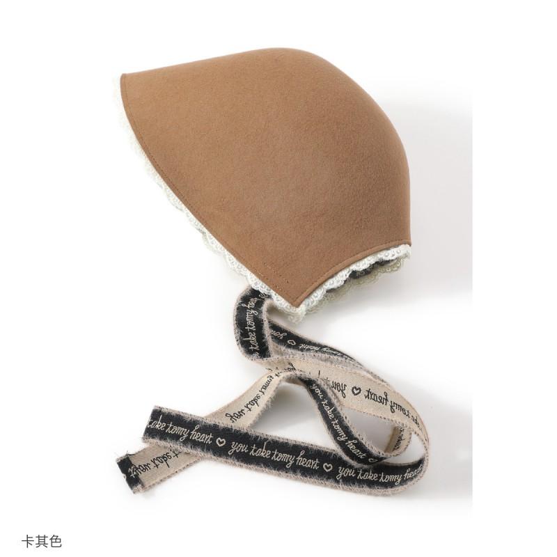 Lace-up Wool Bonnet Soft Warm Beanie Women Winter