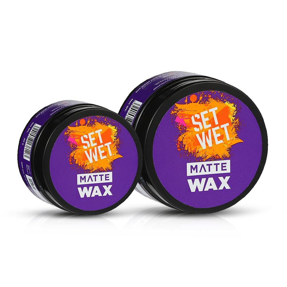 Set Wet Hair Wax For Men Matte Wax 60g + 25g Strong Hold Restylable Natural Finish