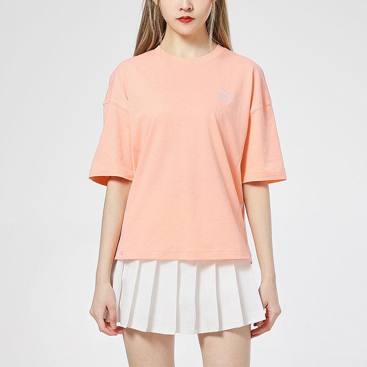 Puma Футболка с цифровым принтом, женские топы, персиковый цвет 531284-26