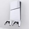 Wall Mounted Console Stand for PS5 Slim Series Holder with 2 Controller Mounts,Solid Metal Stand Kit,Easy Installation