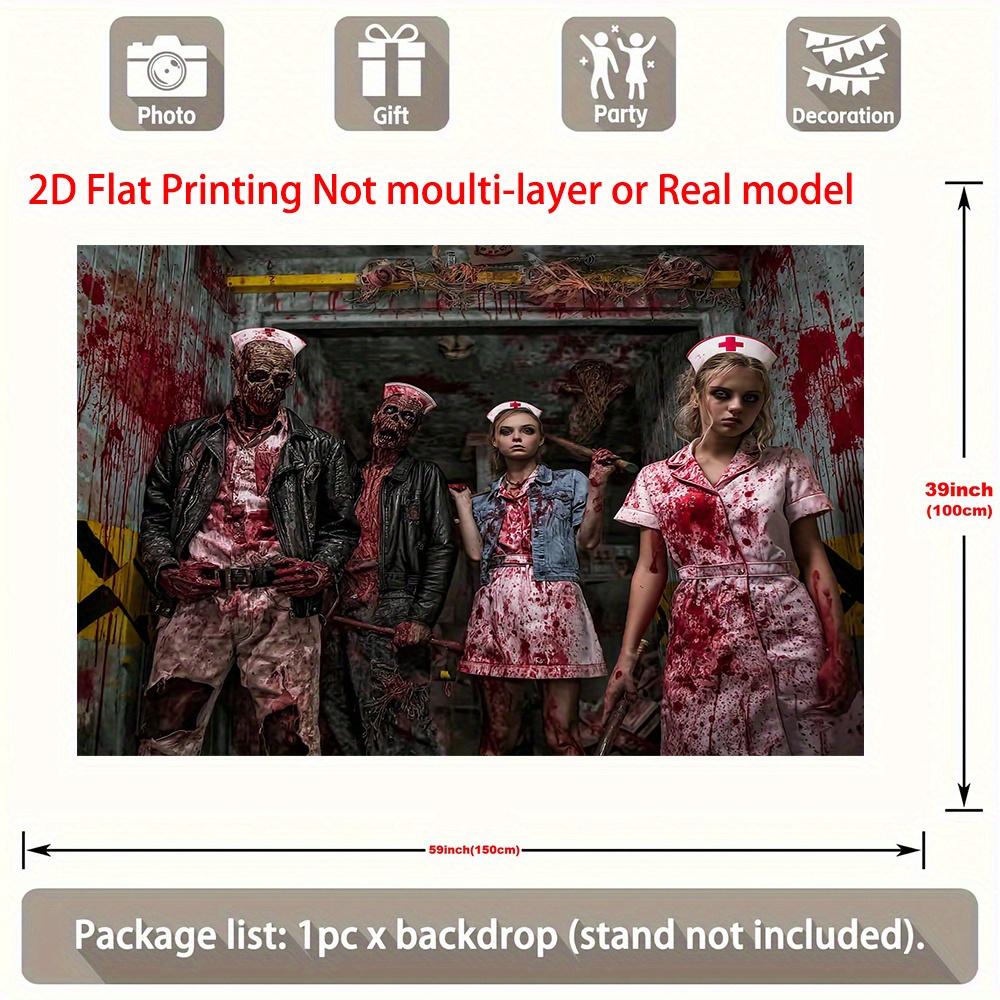 2D plane - 1 piece of Halloween horror hospital background - Zombie nurses mutated doctors.PMJ