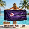 Custom Text Beach Towel, Soft Absorbent Swimming Multi-use TowelFiorentina FC