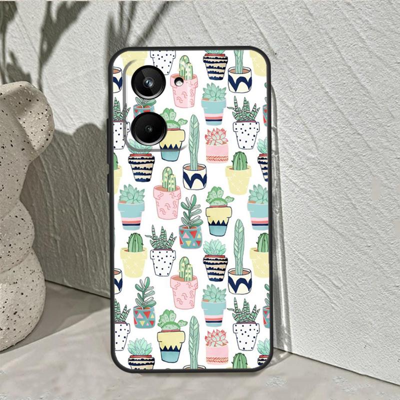 Cactus Pattern For Realme C75 C63 C61 C71 C55 C67 C51 C65 C53 10 11 12 13 14 15 Pro Plus GT6 GT7 Pro Case